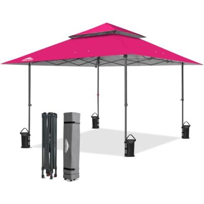 Eagle Cenador de jardín (4 x 4 m, Exterior, con ventilación, Doble Techo, Impermeable, para pabellón, Carpa de recia, Color Rosa Oscuro Eagle Cenador de jardín (4 x 4 m, Exterior, con ventilación, Doble Techo, Impermeable, para pabellón, Carpa de recia, Color Rosa Oscuro