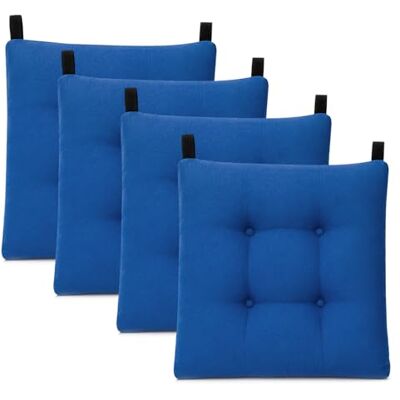Mercury - Pack de 4 Cojines para Silla 40x40x8cm (Pack 4, Azul) Mercury - Pack de 4 Cojines para Silla 40x40x8cm (Pack 4, Azul)