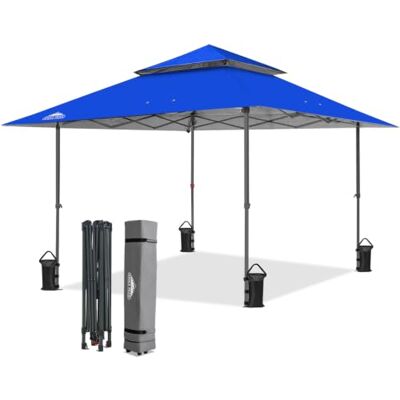 Eagle Cenador de jardín (4 x 4 m, Exterior, con ventilación, Doble Techo, Impermeable, para pabellón, Carpa de recia), Color Azul Eagle Cenador de jardín (4 x 4 m, Exterior, con ventilación, Doble Techo, Impermeable, para pabellón, Carpa de recia), Color Azul