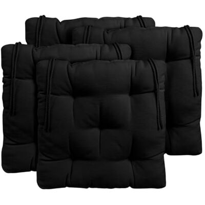 CHELY INTERMARKET Cojines Silla 45x45cm Pack 4 Unidades Relleno Mullido Negro 5 Pespuntes Acolchado Exterior Interior Decorativos Suaves Estables Lavables Terraza Jardín CHELY INTERMARKET Cojines Silla 45x45cm Pack 4 Unidades Relleno Mullido Negro 5 Pespuntes Acolchado Exterior Interior Decorativos Suaves Estables Lavables Terraza Jardín
