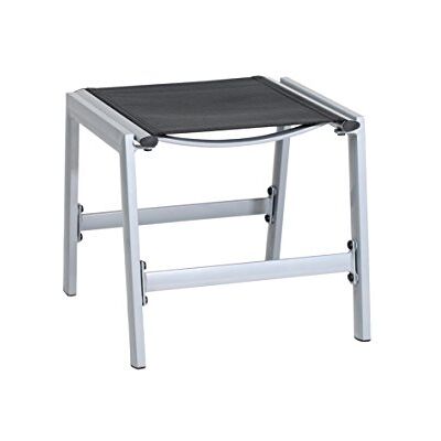 greemotion Taburete de Jardín Monza, Taburete Apilable de Aluminio y Textilene, Taburete Bajo para Interiores y Exteriores, Aprox. 52 x 44 x 49 cm, Plateado/Negro greemotion Taburete de Jardín Monza, Taburete Apilable de Aluminio y Textilene, Taburete Bajo para Interiores y Exteriores, Aprox. 52 x 44 x 49 cm, Plateado/Negro