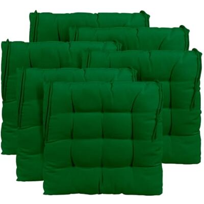 CHELY INTERMARKET Cojines para sillas Pack de 6 Unidades 40x40x7,5cm, con Correas de sujeción para Asientos, . Sirve para terraza y Patio Exteriores. (Verde, 40x40cm (X 6unds)) CHELY INTERMARKET Cojines para sillas Pack de 6 Unidades 40x40x7,5cm, con Correas de sujeción para Asientos, . Sirve para terraza y Patio Exteriores. (Verde, 40x40cm (X 6unds))