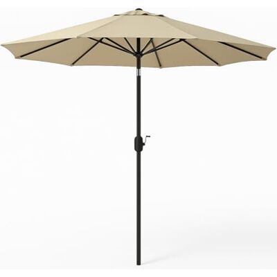 BAKAJI Sombrilla de jardín parasol de 2,7 metros para balcón, sistema Air Vent, inclinación ajustable y apertura manivela, revestimiento anti UV impermeable para mar, terraza, playa, beige, 270 BAKAJI Sombrilla de jardín parasol de 2,7 metros para balcón, sistema Air Vent, inclinación ajustable y apertura manivela, revestimiento anti UV impermeable para mar, terraza, playa, beige, 270