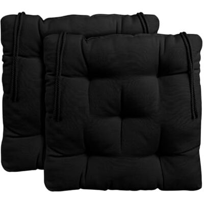 CHELY INTERMARKET Cojines Silla 45x45cm Pack 2 Unidades Relleno Mullido Negro 5 Pespuntes Acolchado Exterior Interior Decorativos Suaves Estables Lavables Terraza Jardín CHELY INTERMARKET Cojines Silla 45x45cm Pack 2 Unidades Relleno Mullido Negro 5 Pespuntes Acolchado Exterior Interior Decorativos Suaves Estables Lavables Terraza Jardín