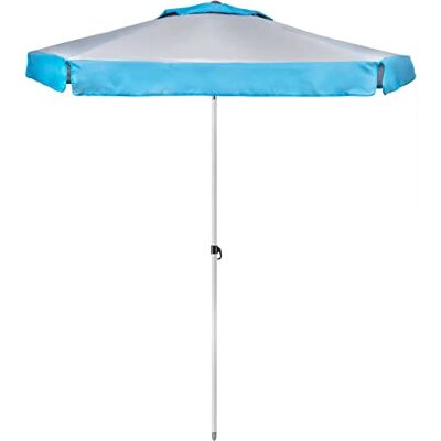Brunner Moderno Sombrilla de Sol Gris/Azul Claro, Solado, Diámetro 200 cm y Altura 220 cm Brunner Moderno Sombrilla de Sol Gris/Azul Claro, Solado, Diámetro 200 cm y Altura 220 cm
