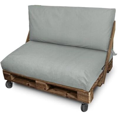 HAPPERS Cojín para Palets Toldotex Impermeable Gris Set: Asiento 120x80x20 (Liso) + Respaldo 120x45x20 (Liso) HAPPERS Cojín para Palets Toldotex Impermeable Gris Set: Asiento 120x80x20 (Liso) + Respaldo 120x45x20 (Liso)