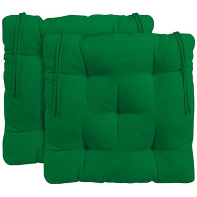 CHELY INTERMARKET Cojines para Sillas 40x40 cm Pack de 2 Verde con Correas de Sujeción 5 Pespuntes Cómodos Suaves y Decorativos para Cocina Comedor Terraza y Jardín CHELY INTERMARKET Cojines para Sillas 40x40 cm Pack de 2 Verde con Correas de Sujeción 5 Pespuntes Cómodos Suaves y Decorativos para Cocina Comedor Terraza y Jardín