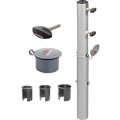 Doppler Anclaje Suelo Aluminio, Soporte sombrilla para hormigonar, jardín Anclaje de suelo para sombrillas de ø 3,2–6,0 cm, aluminio con tubo desmontable y anillos reductores incluidos Doppler Anclaje Suelo Aluminio, Soporte sombrilla para hormigonar, jardín Anclaje de suelo para sombrillas de ø 3,2–6,0 cm, aluminio con tubo desmontable y anillos reductores incluidos
