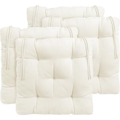 CHELY INTERMARKET Cojines Silla 50x50cm Pack 4 Unidades Relleno Mullido Blanco Hueso 5 Pespuntes Acolchado Exterior Interior Decorativos Suaves Estables Lavables Terraza Jardín CHELY INTERMARKET Cojines Silla 50x50cm Pack 4 Unidades Relleno Mullido Blanco Hueso 5 Pespuntes Acolchado Exterior Interior Decorativos Suaves Estables Lavables Terraza Jardín