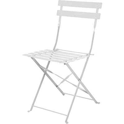 Bolero Perth Sillas plegables de acero, estilo pavimento gris, para interiores y exteriores, jardines, eventos, bodas (2 unidades) Bolero Perth Sillas plegables de acero, estilo pavimento gris, para interiores y exteriores, jardines, eventos, bodas (2 unidades)