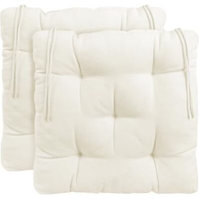 CHELY INTERMARKET Cojines Silla 40x40cm Pack 2 Unidades Relleno Mullido Blanco Hueso 5 Pespuntes Acolchado Exterior Interior Decorativos Suaves Estables Lavables Terraza Jardín CHELY INTERMARKET Cojines Silla 40x40cm Pack 2 Unidades Relleno Mullido Blanco Hueso 5 Pespuntes Acolchado Exterior Interior Decorativos Suaves Estables Lavables Terraza Jardín