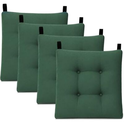 Mercury - Pack de 4 Cojines para Silla 40x40x8cm (Pack 4, Verde) Mercury - Pack de 4 Cojines para Silla 40x40x8cm (Pack 4, Verde)