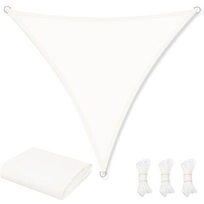WOLTU Lona de sombreado de PES, poliéster 200 g/m², Vela de Sombra, Impermeable, Lona Parasol para Exteriores, protección Solar, con Anillas en D y Cuerdas, para balcón, pérgola, 5 x 7 x 7 m, Crema WOLTU Lona de sombreado de PES, poliéster 200 g/m², Vela de Sombra, Impermeable, Lona Parasol para Exteriores, protección Solar, con Anillas en D y Cuerdas, para balcón, pérgola, 5 x 7 x 7 m, Crema