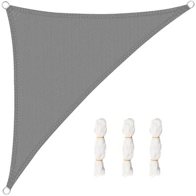 WOLTU Toldo Vela de Sombra Triangular 3x3x4.25 m HDPE Transpirable Anti Rayos UV Solar protección 85% Resistente y para Jardín, Patio, Exteriores Arena, Gris WOLTU Toldo Vela de Sombra Triangular 3x3x4.25 m HDPE Transpirable Anti Rayos UV Solar protección 85% Resistente y para Jardín, Patio, Exteriores Arena, Gris