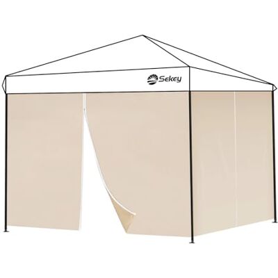 Sekey 2 Paneles Laterales con Cremallera, Paredes Laterales para 3x3m Cenador Plegable Carpas de Jardin, Impermeables, Caqui Sekey 2 Paneles Laterales con Cremallera, Paredes Laterales para 3x3m Cenador Plegable Carpas de Jardin, Impermeables, Caqui