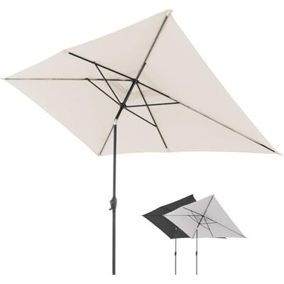 Doppler Sombrilla Jack 300x200 cm, rectangular y plegable, con manivela, color natural – perfecta para jardín, terraza o balcón Doppler Sombrilla Jack 300x200 cm, rectangular y plegable, con manivela, color natural – perfecta para jardín, terraza o balcón