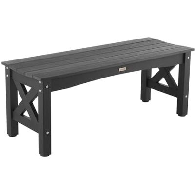 VEVOR Banco de Jardín 1130 x 400 x 435 mm Banco de Exterior para 1-2 Personas Estructura de Plástico Resistente con Almohadillas Ajustables Asiento Exterior para Patio, Jardín, Parque, Porche, Negro VEVOR Banco de Jardín 1130 x 400 x 435 mm Banco de Exterior para 1-2 Personas Estructura de Plástico Resistente con Almohadillas Ajustables Asiento Exterior para Patio, Jardín, Parque, Porche, Negro