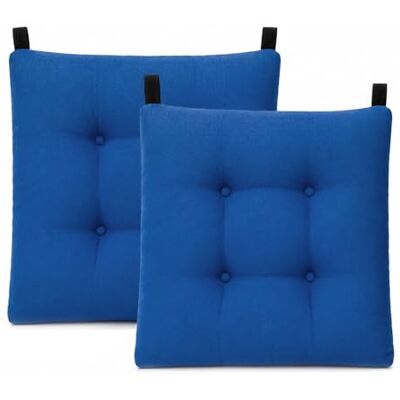 Mercury - Pack de 2 Cojines para Silla 40x40x8cm (Pack 2, Azul) Mercury - Pack de 2 Cojines para Silla 40x40x8cm (Pack 2, Azul)