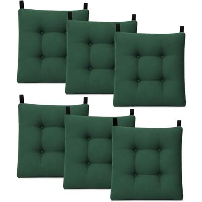 Mercury - Pack de 6 Cojines para Silla 40x40x8cm (Pack 6, Verde) Mercury - Pack de 6 Cojines para Silla 40x40x8cm (Pack 6, Verde)