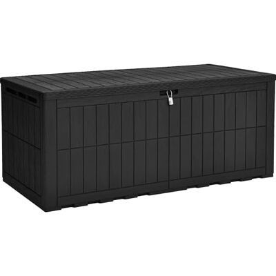 YITAHOME Caja de almacenamiento para exteriores, caja impermeable de 230 galones para herramientas de jardín, cojines de patio y accesorios de piscina, con cerradura, fácil montaje, banco o mesa YITAHOME Caja de almacenamiento para exteriores, caja impermeable de 230 galones para herramientas de jardín, cojines de patio y accesorios de piscina, con cerradura, fácil montaje, banco o mesa