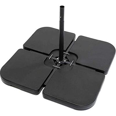BAKAJI Juego de 4 soportes para pesas, sombrilla rellenable, poste de jardín, de plástico, resistente, para exteriores, para rellenar con arena o agua, base apta para sombrillas con base en cruz BAKAJI Juego de 4 soportes para pesas, sombrilla rellenable, poste de jardín, de plástico, resistente, para exteriores, para rellenar con arena o agua, base apta para sombrillas con base en cruz