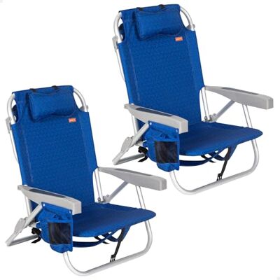 AKTIVE - Pack 2 XXL - Azul - Aluminio - Beach Chairs AKTIVE - Pack 2 XXL - Azul - Aluminio - Beach Chairs