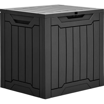 YITAHOME Caja de almacenamiento de resina para exteriores, 31 galones, resistente al agua, caja de almacenamiento para exteriores, para almohadas, equipo de jardín, con cerradura segura, color negro YITAHOME Caja de almacenamiento de resina para exteriores, 31 galones, resistente al agua, caja de almacenamiento para exteriores, para almohadas, equipo de jardín, con cerradura segura, color negro