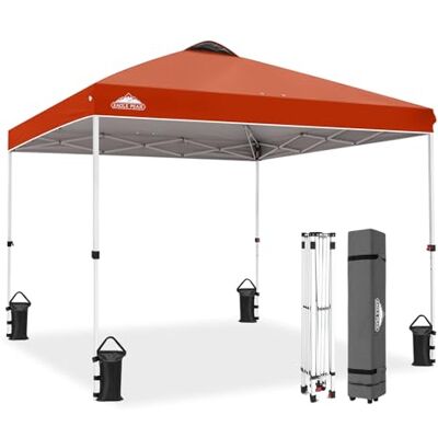 Eagle Carpa Plegable con Bolsa de Ruedas, 8 Estacas, 4 Cuerdas, 4 Bolsas de Peso, Cenador de Fácil Montaje, 3x3 m, 9 m² de Sombra, Rojo Ladrillo Eagle Carpa Plegable con Bolsa de Ruedas, 8 Estacas, 4 Cuerdas, 4 Bolsas de Peso, Cenador de Fácil Montaje, 3x3 m, 9 m² de Sombra, Rojo Ladrillo