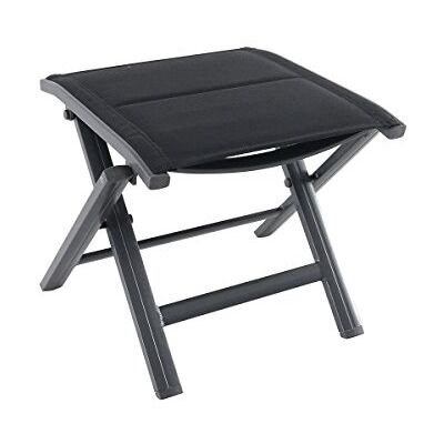 greemotion Taburete de Jardín Plegable Granada con Asiento Tapizado, Reposapiés Plegable de Aluminio y Textilene, Aprox. 43 x 39 x 48 cm, Antracita/Negro greemotion Taburete de Jardín Plegable Granada con Asiento Tapizado, Reposapiés Plegable de Aluminio y Textilene, Aprox. 43 x 39 x 48 cm, Antracita/Negro