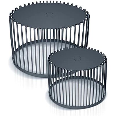Prosperplast Set de 2 cestas de jardín Soporte Mesa Auxiliar Decorativa Clubo, Dimensiones 568 x 348 x 450 mm, Color Antracita Prosperplast Set de 2 cestas de jardín Soporte Mesa Auxiliar Decorativa Clubo, Dimensiones 568 x 348 x 450 mm, Color Antracita