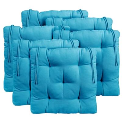 CHELY INTERMARKET Cojines Silla 45x45cm Pack 6 Unidades Relleno Mullido Turquesa 5 Pespuntes Acolchado Exterior Interior Decorativos Suaves Estables Lavables Terraza Jardín CHELY INTERMARKET Cojines Silla 45x45cm Pack 6 Unidades Relleno Mullido Turquesa 5 Pespuntes Acolchado Exterior Interior Decorativos Suaves Estables Lavables Terraza Jardín