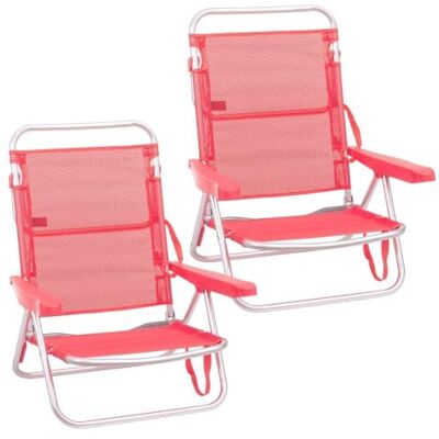 LOLAhome Pack 2 Sillas Playa Plegables Coral, Ligera, Baja, Reclinable LOLAhome Pack 2 Sillas Playa Plegables Coral, Ligera, Baja, Reclinable