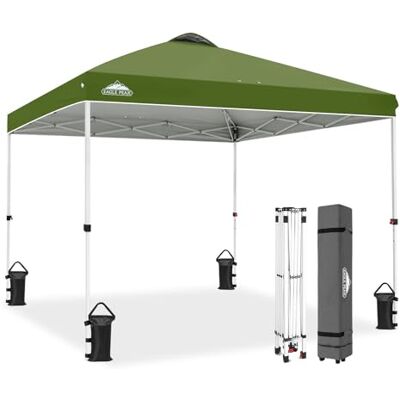 Eagle Carpa Plegable con Bolsa de Ruedas, 8 Estacas, 4 Cuerdas, 4 Bolsas de Peso, Cenador de Fácil Montaje, 3x3 m, 9 m² de Sombra, Verde Césped Eagle Carpa Plegable con Bolsa de Ruedas, 8 Estacas, 4 Cuerdas, 4 Bolsas de Peso, Cenador de Fácil Montaje, 3x3 m, 9 m² de Sombra, Verde Césped