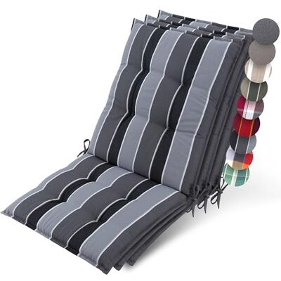 Beautissu Set 3 cojín Silla jardín Premium con Respaldo bajo Antideslizante Beautissu Set 3 cojín Silla jardín Premium con Respaldo bajo Antideslizante