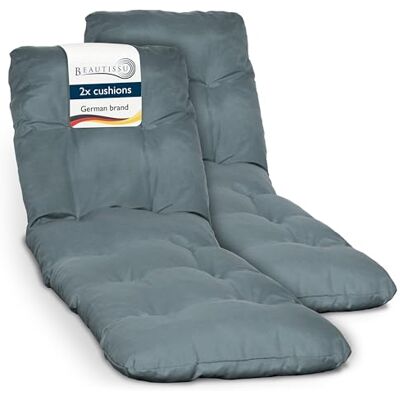 Beautissu 2X Colchoneta Tumbona Exterior Resistente a los Rayos UV Copos Beautissu 2X Colchoneta Tumbona Exterior Resistente a los Rayos UV Copos