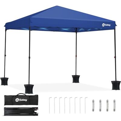 Sekey Cenador de jardín 3 x 3 m, Impermeable Pop, Barnum Plegable 3 x 3 con Cortinas, cenador de jardín al Aire Libre, Anti UV y Transpirable, Altura Ajustable (Azul, Sin Paredes Laterales) Sekey Cenador de jardín 3 x 3 m, Impermeable Pop, Barnum Plegable 3 x 3 con Cortinas, cenador de jardín al Aire Libre, Anti UV y Transpirable, Altura Ajustable (Azul, Sin Paredes Laterales)