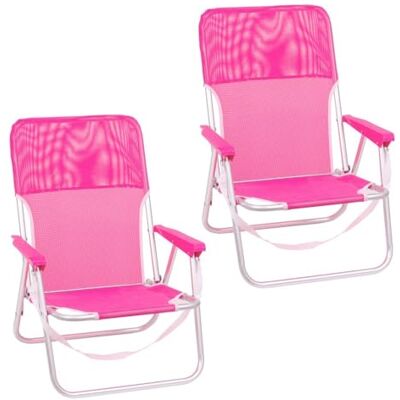 LOLAhome Pack 2 Sillas Playa Plegables Rosa, Ligera, Bajas y Fijas LOLAhome Pack 2 Sillas Playa Plegables Rosa, Ligera, Bajas y Fijas