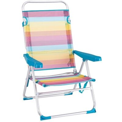LOLAhome Silla de playa alta plegable Rainbow, reclinable y ligera de aluminio LOLAhome Silla de playa alta plegable Rainbow, reclinable y ligera de aluminio