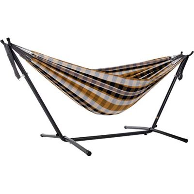 Vivere Hamaca con Soporte Incluido y Funda de Transporte, Multicolor, 250 cm, Doble, diseño Gold Coast Vivere Hamaca con Soporte Incluido y Funda de Transporte, Multicolor, 250 cm, Doble, diseño Gold Coast