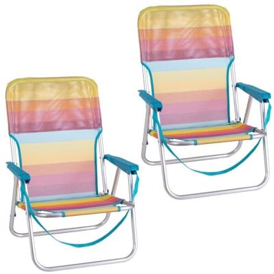 LOLAhome Pack 2 Sillas Playa Plegables Rainbow, Ligera, Bajas y Fijas LOLAhome Pack 2 Sillas Playa Plegables Rainbow, Ligera, Bajas y Fijas