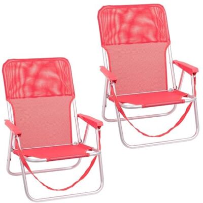 LOLAhome Pack 2 Sillas Playa Plegables Coral, Ligera, Bajas y Fijas LOLAhome Pack 2 Sillas Playa Plegables Coral, Ligera, Bajas y Fijas