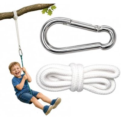 AMANKA Kit para Colgar Hamacas Kit Completo Incl Mosquetones y Cuerdas Peso máximo soportado 160 kg AMANKA Kit para Colgar Hamacas Kit Completo Incl Mosquetones y Cuerdas Peso máximo soportado 160 kg