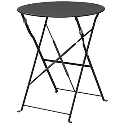 Bolero pavimento estilo mesa de acero, 710 mm x 595 mm, jardín restaurante comercial, negro Bolero pavimento estilo mesa de acero, 710 mm x 595 mm, jardín restaurante comercial, negro