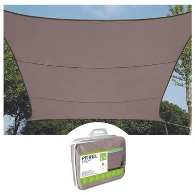 Perel Vela de Sombra Cuadrada 5 x 5 m, toldo Solar de poliéster Transpirable e hidrófugo para jardín y terraza, protección UV 90%, Anillas de Acero Inoxidable, Color Taupe Perel Vela de Sombra Cuadrada 5 x 5 m, toldo Solar de poliéster Transpirable e hidrófugo para jardín y terraza, protección UV 90%, Anillas de Acero Inoxidable, Color Taupe