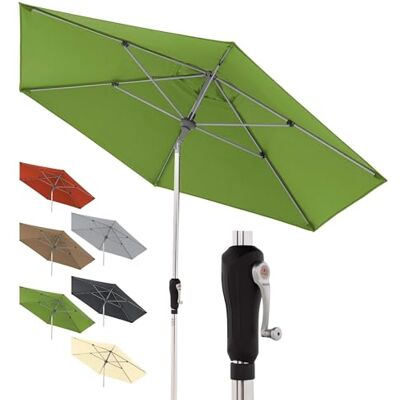 Doppler sombrilla Alu Crank Ø 275 cm, Verde claro, manivela, UV 80+ Sombrilla redonda de jardín, poliéster, estructura de aluminio, Auto Tilt – inclinación automática mediante manivela Doppler sombrilla Alu Crank Ø 275 cm, Verde claro, manivela, UV 80+ Sombrilla redonda de jardín, poliéster, estructura de aluminio, Auto Tilt – inclinación automática mediante manivela