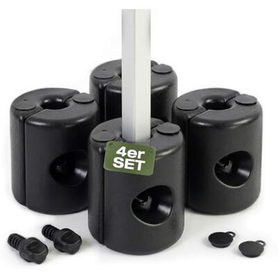 Sekey Pesos para Carpa Set de 4 hasta 64 kg Rellenables con Agua & Arena HDPE resistente a la intemperie, montaje fácil, máxima estabilidad, bases para carpa universales para carpa de jardín, negro Sekey Pesos para Carpa Set de 4 hasta 64 kg Rellenables con Agua & Arena HDPE resistente a la intemperie, montaje fácil, máxima estabilidad, bases para carpa universales para carpa de jardín, negro