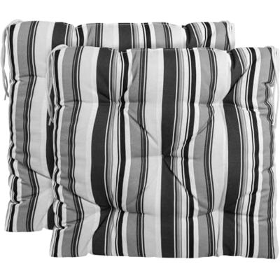 CHELY INTERMARKET Cojines Silla 40x40cm Pack 2 Unidades Relleno Mullido Negro Raya 5 Pespuntes Acolchado Exterior Interior Decorativos Suaves Estables Lavables Terraza Jardín CHELY INTERMARKET Cojines Silla 40x40cm Pack 2 Unidades Relleno Mullido Negro Raya 5 Pespuntes Acolchado Exterior Interior Decorativos Suaves Estables Lavables Terraza Jardín