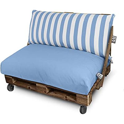 HAPPERS Cojines para Palets Toldotex Impermeable 120x80 (Liso) + 120x45 Cielo (Rayado) HAPPERS Cojines para Palets Toldotex Impermeable 120x80 (Liso) + 120x45 Cielo (Rayado)
