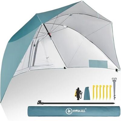 Homecall Modelo Poliéster resistente a los rayos UV con ventanas - Sombrilla de playa Homecall Modelo Poliéster resistente a los rayos UV con ventanas - Sombrilla de playa