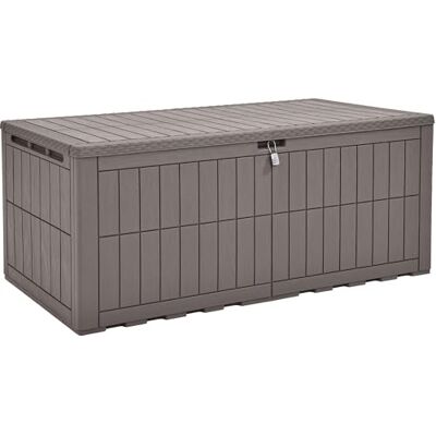 YITAHOME Caja de almacenamiento para exteriores, caja impermeable de 230 galones para herramientas de jardín, cojines de patio y accesorios de piscina, con cerradura, fácil montaje, banco o mesa YITAHOME Caja de almacenamiento para exteriores, caja impermeable de 230 galones para herramientas de jardín, cojines de patio y accesorios de piscina, con cerradura, fácil montaje, banco o mesa
